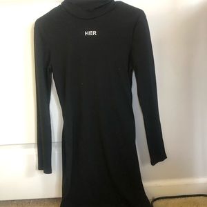 Womens tight turtle neck dress